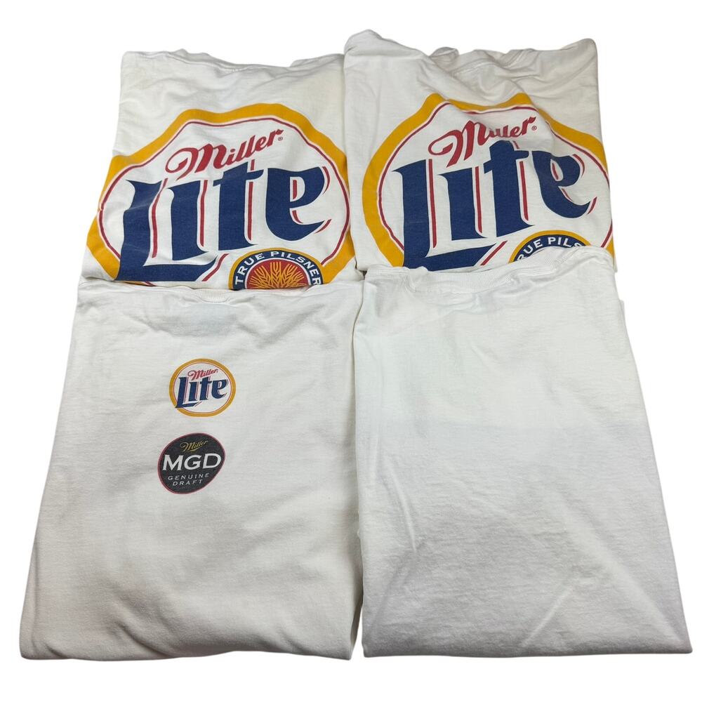 Vintage Miller Lite MGD Beer Promo T-Shirts Lot of 4 XL